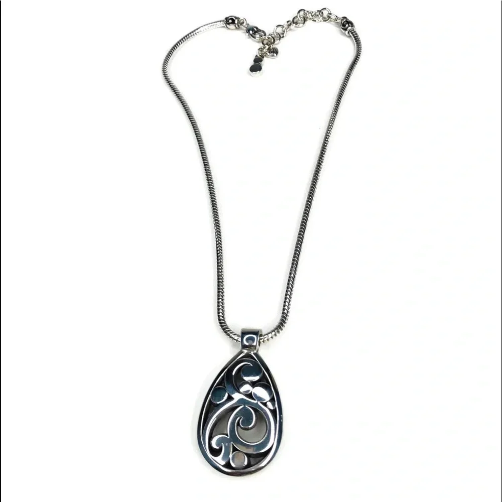 Brighton scroll necklace. Retired Silver Plated Scrollings
